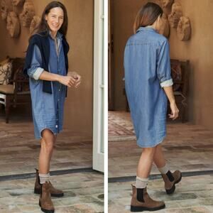 Frank & Eileen Mary Shirtdress in Indigo Denim Wash L